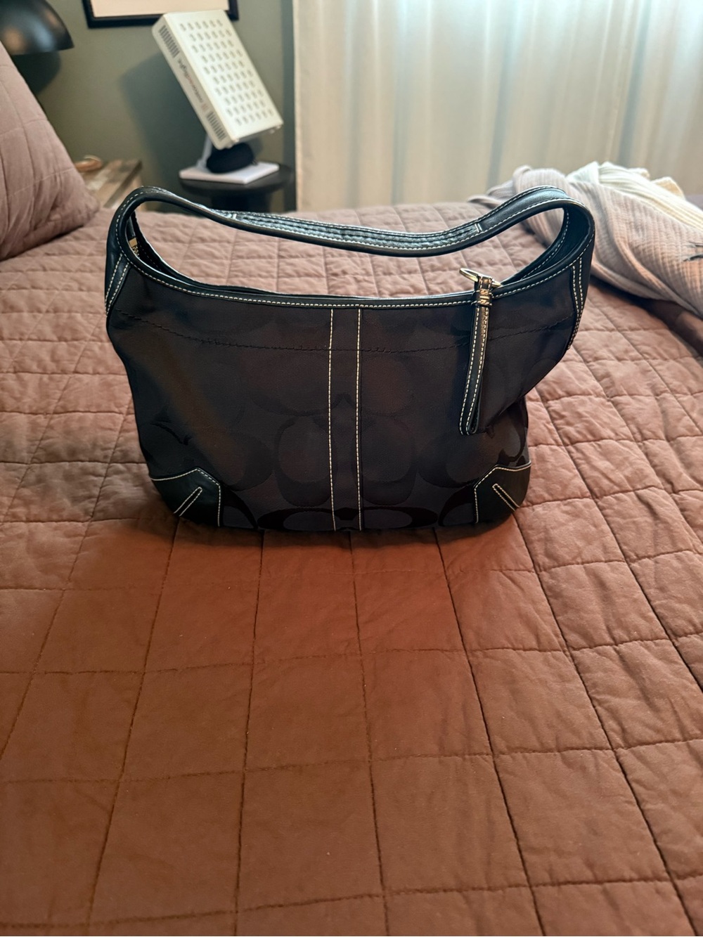 Vintage Coach Black Signature small ergo hobo bag